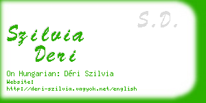 szilvia deri business card